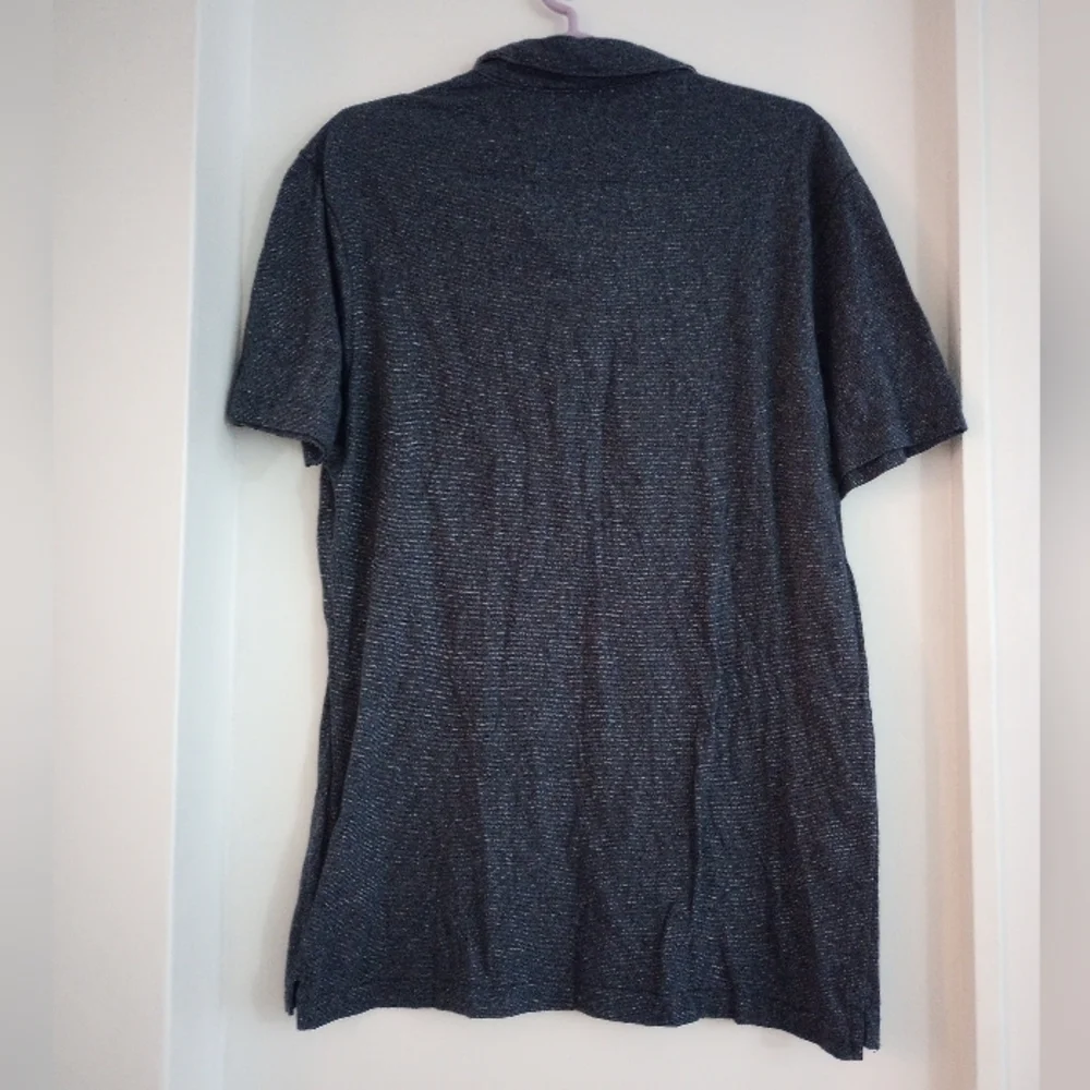 Banana Republic Charcoal Navy Short Sleeve Shirt Men Size Tall Medium